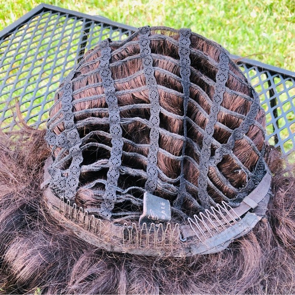 Elegante Brazilian Remy human hair Full wig long 20 inch hair Dark Brown - Picture 7 of 11